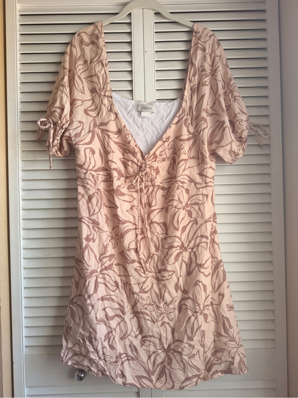Yireh Pink Blush Floral Mini Dress